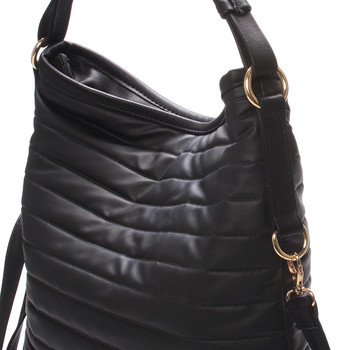 Veľká elegantná crossbody kabelka čierna - Carine Elgin