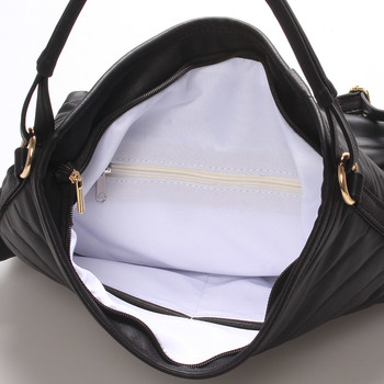 Veľká elegantná crossbody kabelka čierna - Carine Elgin