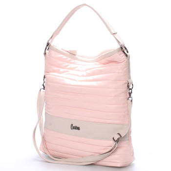 Veľká elegantná crossbody kabelka ružová - Carine Elgin