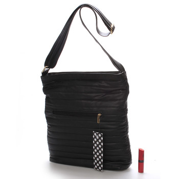 Veľká pohodlná crossbody kabelka čierna - Carine High