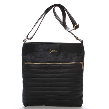 Veľká pohodlná crossbody kabelka čierna - Carine PalmBay