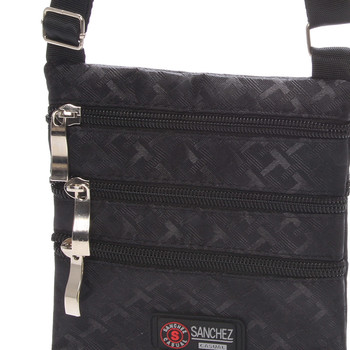 Textilná unisex crossbody kapsička čierna - Sanchez F86