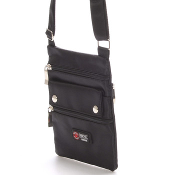 Textilná unisex crossbody kapsička čierna - Sanchez F84
