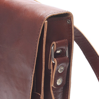 Hnedá luxusná kožená taška cez rameno KABEA Luxor