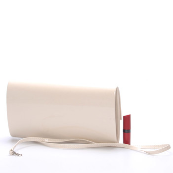 Veľká štýlová dámska listová kabelka béžová lesklá - Delami Charlien