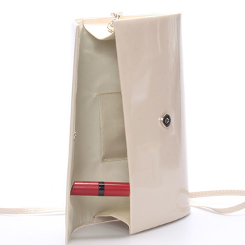 Veľká štýlová dámska listová kabelka béžová lesklá - Delami Charlien