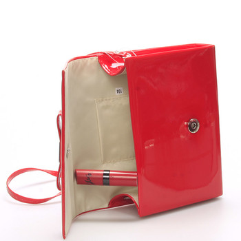 Luxusná dámska listová kabelka červená lesklá - Delami Chicago Fresno