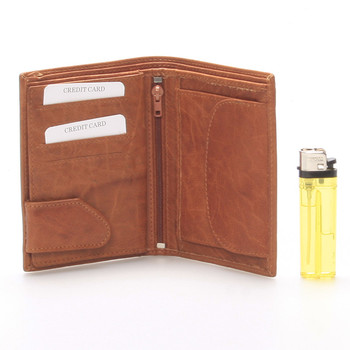 Kvalitná kožená svetlohnedá peňaženka - SendiDesign 45