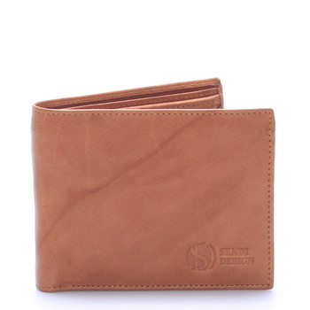 Pánska kožená peňaženka svetlohnedá - SendiDesign 56