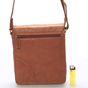 Kvalitné kožená taška svetlohnedá- SendiDesign Chaim