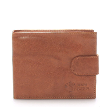 Praktická kožená svetlohnedá peňaženka - SendiDesign 47