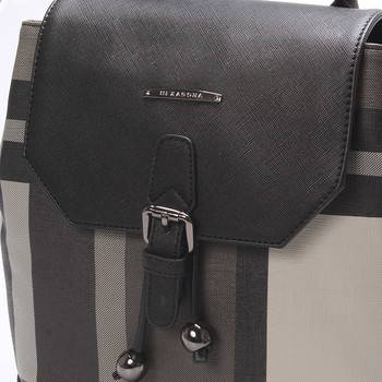 Moderný jedinečný luxusný mestský batôžtek černosivý - Hexagona Duo