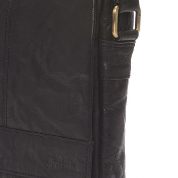 Pánska prešívaná kožená taška čierna- SendiDesign Bris