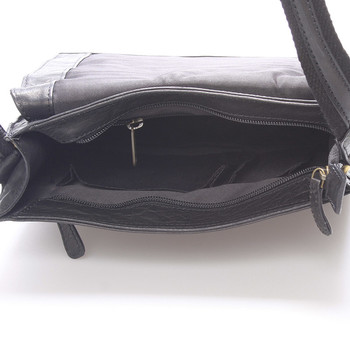 Väčšia čierna crossbody pánska kožená taška - SendiDesign darilo