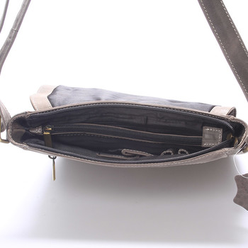 Moderná pánska stredne veľká kožená taška sivá Stephan