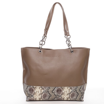 Veľká priestranná dámska kabelka tmavá camel - David Jones Ajoga