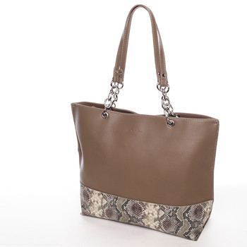 Veľká priestranná dámska kabelka tmavá camel - David Jones Ajoga