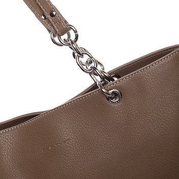 Veľká priestranná dámska kabelka tmavá camel - David Jones Ajoga