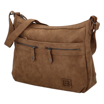 Stredná mäkká dámska crossbody kabelka camel - Enrico Benetti Enjoy