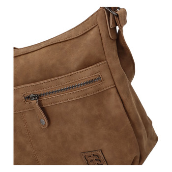 Stredná mäkká dámska crossbody kabelka camel - Enrico Benetti Enjoy