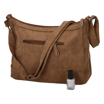 Stredná mäkká dámska crossbody kabelka camel - Enrico Benetti Enjoy