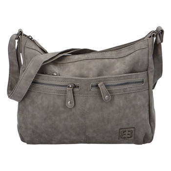 Stredná mäkká dámska crossbody kabelka sivá - Enrico Benetti Enjoy