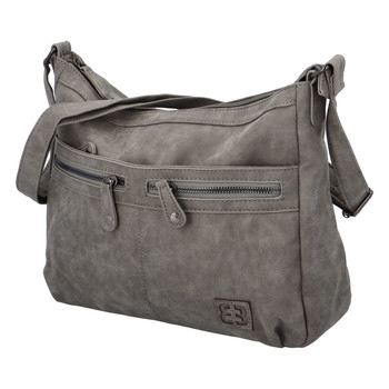 Stredná mäkká dámska crossbody kabelka sivá - Enrico Benetti Enjoy