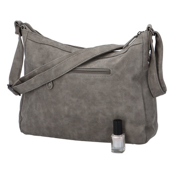 Stredná mäkká dámska crossbody kabelka sivá - Enrico Benetti Enjoy