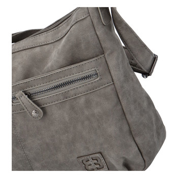 Stredná mäkká dámska crossbody kabelka sivá - Enrico Benetti Enjoy