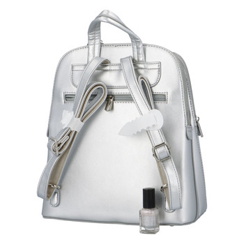 Dámsky mestský batoh strieborný - David Jones Nicco