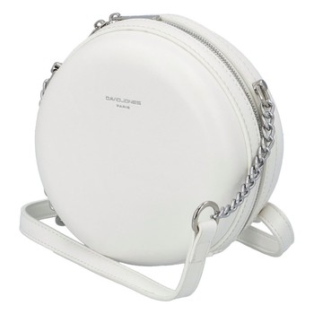 Dámska guľatá crossbody kabelka biela - David Jones Shabirre