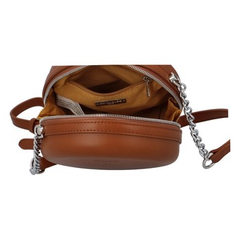 Dámska guľatá crossbody kabelka svetlohnedá - David Jones Shabirre