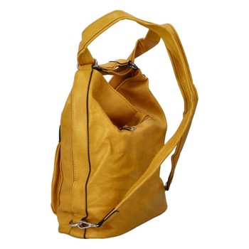 Dámska kabelka batoh tmavo žltá - Romina Jaylyn