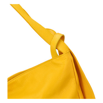 Dámska kožená kabelka cez plece žltá - ItalY Armáni