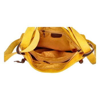 Veľká dámska kabelka cez rameno tmavo žltá - Paolo Bags Aruti