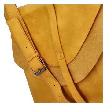 Dámska módna kabelka cez rameno tmavo žltá - Paolo Bags Aethiops