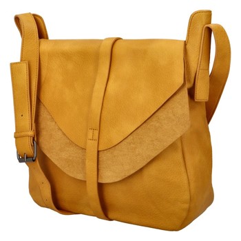 Dámska módna kabelka cez rameno tmavo žltá - Paolo Bags Aethiops