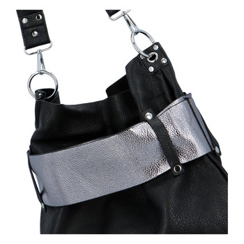Luxusná dámska kabelka čierno strieborná - Paolo Bags Manue
