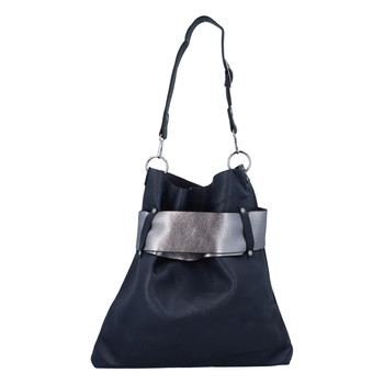 Luxusná dámska kabelka tmavá modro strieborná - Paolo Bags Manue