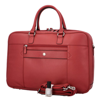 Dámska pracovná kožená taška červená - Hexagona Daniella