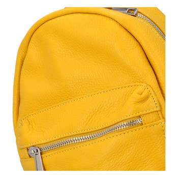 Dámsky kožený batôžtek žltý - ItalY Fellas