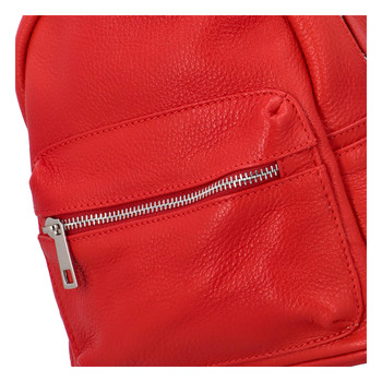 Dámsky kožený batôžtek červený - ItalY Fellas