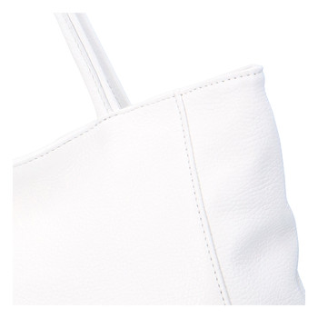 Dámska kožená kabelka cez rameno biela - ItalY Nooxies