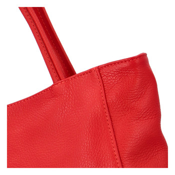 Dámska kožená kabelka cez plece červená - ItalY Nooxies