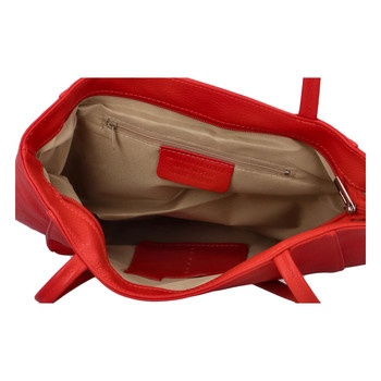 Dámska kožená kabelka cez plece červená - ItalY Nooxies