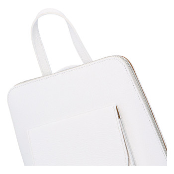 Dámsky kožený batôžtek kabelka biely - ItalY Septends