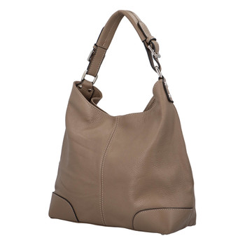 Dámska kožená kabelka tmavá taupe - ItalY Inpelle