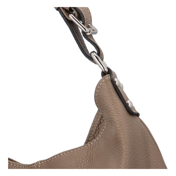 Dámska kožená kabelka tmavá taupe - ItalY Inpelle