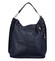 Veľká kožená dámska kabelka tmavo modrá - ItalY Celinda Mat
