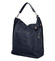 Veľká kožená dámska kabelka tmavo modrá - ItalY Celinda Mat
